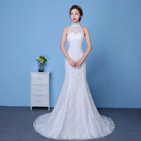 Big Red Wedding Dress Bride Large Size Waist Fishtail Wedding Dress Fishtail Tail Korean Hanging Neck