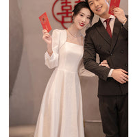 Ladies' Wedding Registration French White Dress