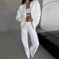 Women's 2 Piece Sweatsuit Set, 
 Zip Up Long Sleeve Sweatshirt Jacket And Wide Leg Sweatpants