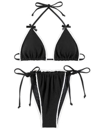 Women's Two-piece Swimsuit Halter Lace-up Bikini Swimsuit