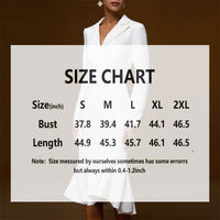 Women's Solid Color Notch Lapel Mermaid Dress Bodycon Office Dress With Asymmetrical Hem For Formal Events