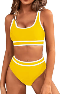 Women’s Solid Color Bikini – Tight-Fitting Two-Piece Swimsuit
