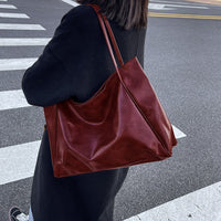 Fashion Handbag New Autumn And Winter Japanese And Korean Large Capacity Soft Leather Shoulder Bag Retro Casual Handbag