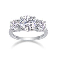 Three Shining Stars - A Fashionable And Luxurious Jewelry Piece Set With 3-carat Moissanite S925 Sterling Silver And Platinum-plated Diamond