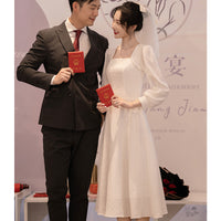 Ladies' Wedding Registration French White Dress