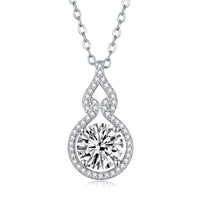 Curve – 2-Carat Moissanite Diamond Pendant Necklace in S925 Sterling Silver Platinum-Plated