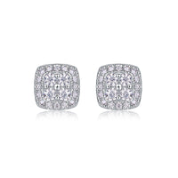 Fog Sea – Moissanite Diamond Stud Earrings in S925 Sterling Silver Platinum-Plated