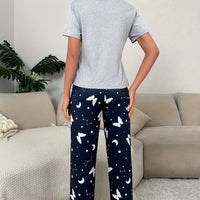 Casual And Comfortable Skin-friendly Round Neck Short Sleeve Home Women's Suit