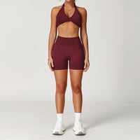 Winter Tight Beauty Back Yoga Suit Quick-drying Workout Clothes Outdoor Running Sports Suit Female 8503