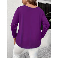 Women's Plus Size Long Sleeve Tunic Tops Criss Cross V-Neck Blouse Casual Fall Shirts For Women 1X-5X