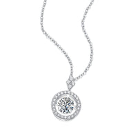 Touch – 1-Carat Moissanite Pendant Necklace in S925 Sterling Silver Platinum-Plated