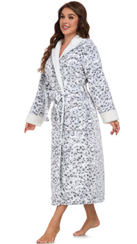 RONGTAI Ladies Long Fleece Bathrobe