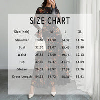 Women's Floral Print Maxi Dress, Sheer Mesh Flare Sleeve With Tiered Ruffle, Romantic Boho Casual Long Dress