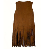 Women's Solid Color Sleeveless Fringe Vest - Lightweight Summer Bohemian Wear