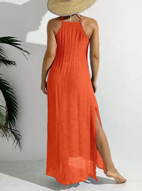 Swim Women Summer Holiday Hollow Out Dress With Halter Neck