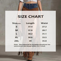 Boho Patchwork Maxi Skirt – Fringe Hem with High Side Slit