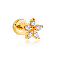Stainless Steel 18K Gold Zircon Ear Bone Stud Titanium Steel Mini Ear Studs