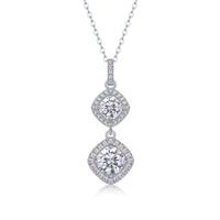 Snowy Wonderland – 1-Carat Moissanite Diamond Pendant Necklace in S925 Sterling Silver Platinum-Plated