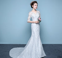Waist fishtail wedding dress