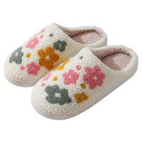 Warm Indoor Comfortable Colorful Flowers Cotton Slippers