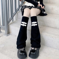 Ballet Style Mary Jane White Lace Bow Calf Socks