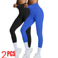 2-Pack Seamless High-Waisted Leggings – Butt Lifting & Tummy Control Yoga Pants