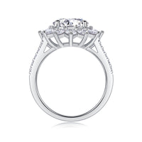 Sunflower - A Fashionable Diamond Jewelry Piece Set With 3-carat Moissanite S925 Sterling Silver And Platinum Diamond Ring