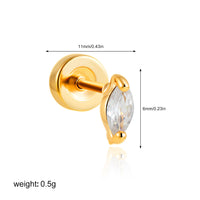 Stainless Steel 18K Gold Zircon Ear Bone Stud Titanium Steel Mini Ear Studs