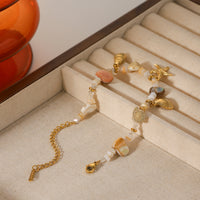 Stainless Steel Conch & Starfish Shell Bracelet for Women