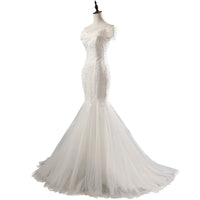 One shoulder bride fishtail wedding dress