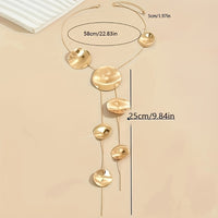 Handmade Textured Disc Necklace – Multi-Layer Pendant Chain for Women