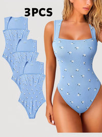 3-Pack Women’s Summer Jumpsuits – Baby Blue Cherry Print Vintage Chic Outfit