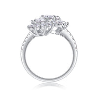 Petal Morning Dew - A Fashionable Diamond Jewelry Piece Set With 1-carat Moissanite S925 Sterling Silver And Platinum Diamond Ring