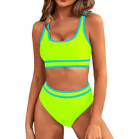 Women’s Solid Color Bikini – Tight-Fitting Two-Piece Swimsuit