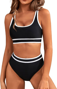 Women’s Solid Color Bikini – Tight-Fitting Two-Piece Swimsuit