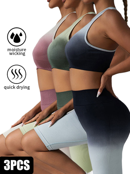 3 Pack Medium Support Sports Bra For Women Racerback Padded Workout Gym Yoga Running Bras