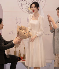 Ladies' Wedding Registration French White Dress