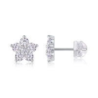 Paris Flower – Moissanite Diamond Stud Earrings in S925 Sterling Silver Platinum-Plated