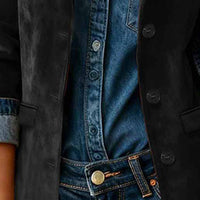 Plus Size Luxe Curve Blazer Jacket – Notch Lapel Moto Style