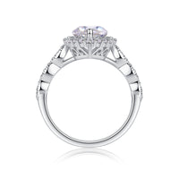 The Realm Of Delight - A Fashionable Diamond Jewelry Piece Set With Moissanite S925 Sterling Silver And Platinum-plated Diamond Ring