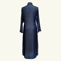 Womens Casual Button Down Denim Maxi Dress Long Sleeve Long Jean Dresses With Pockets