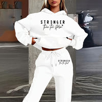 Women’s 2-Piece Letter Print Hoodie & Jogger Set – Casual Tracksuit