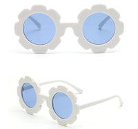 Round frame children's sunglasses personality small flowers girls sunglasses