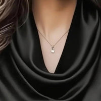 Women's Elegant Draped Neck Blouse, Solid Color Ruffle Detail Long Sleeve Shirt For Office And Formal Wear