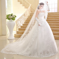 Long Tail Tube Top Lace Wedding Dress