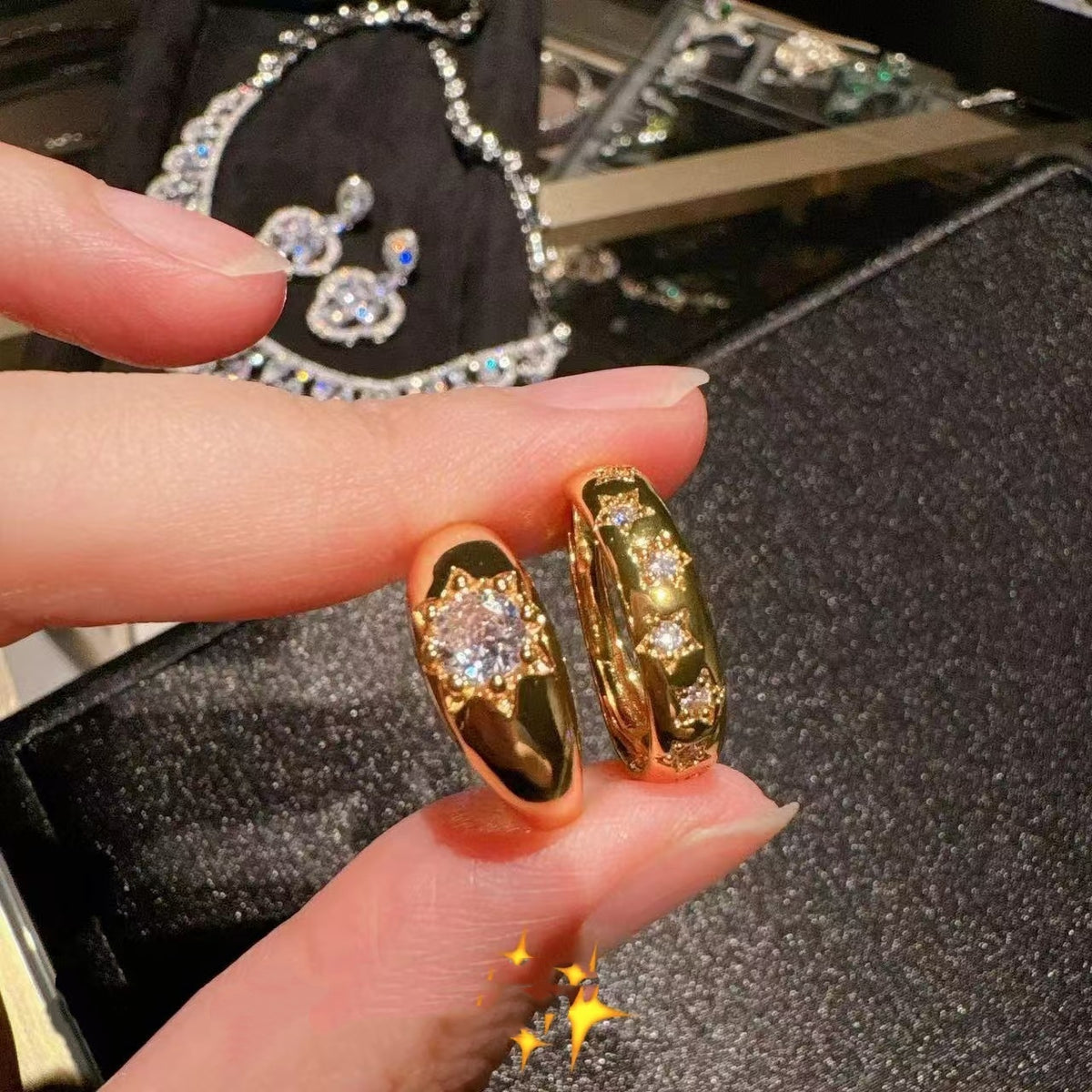 Simple Design Golden Lava Texture Open Ring