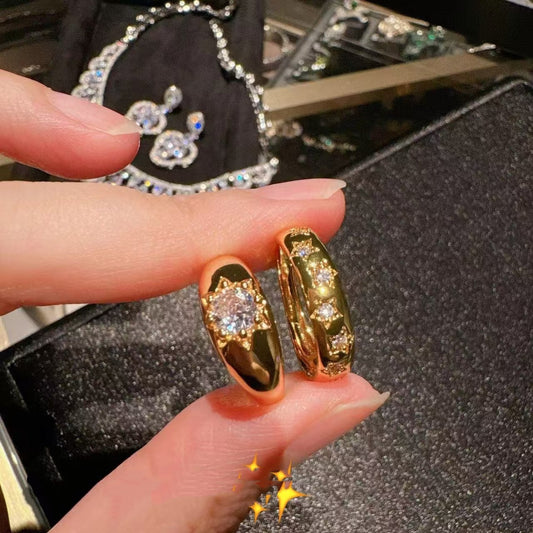 Simple Design Golden Lava Texture Open Ring