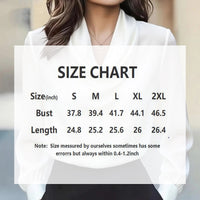 Women's Elegant Draped Neck Blouse, Solid Color Ruffle Detail Long Sleeve Shirt For Office And Formal Wear