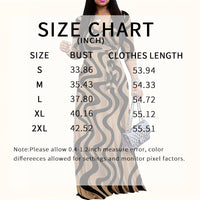 Women's Summer Geometric Print Maxi Dresses Casual 3 4 Sleeve V-Neck Tie Waist Long Dress