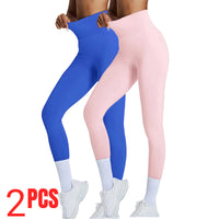 2-Pack Seamless High-Waisted Leggings – Butt Lifting & Tummy Control Yoga Pants
